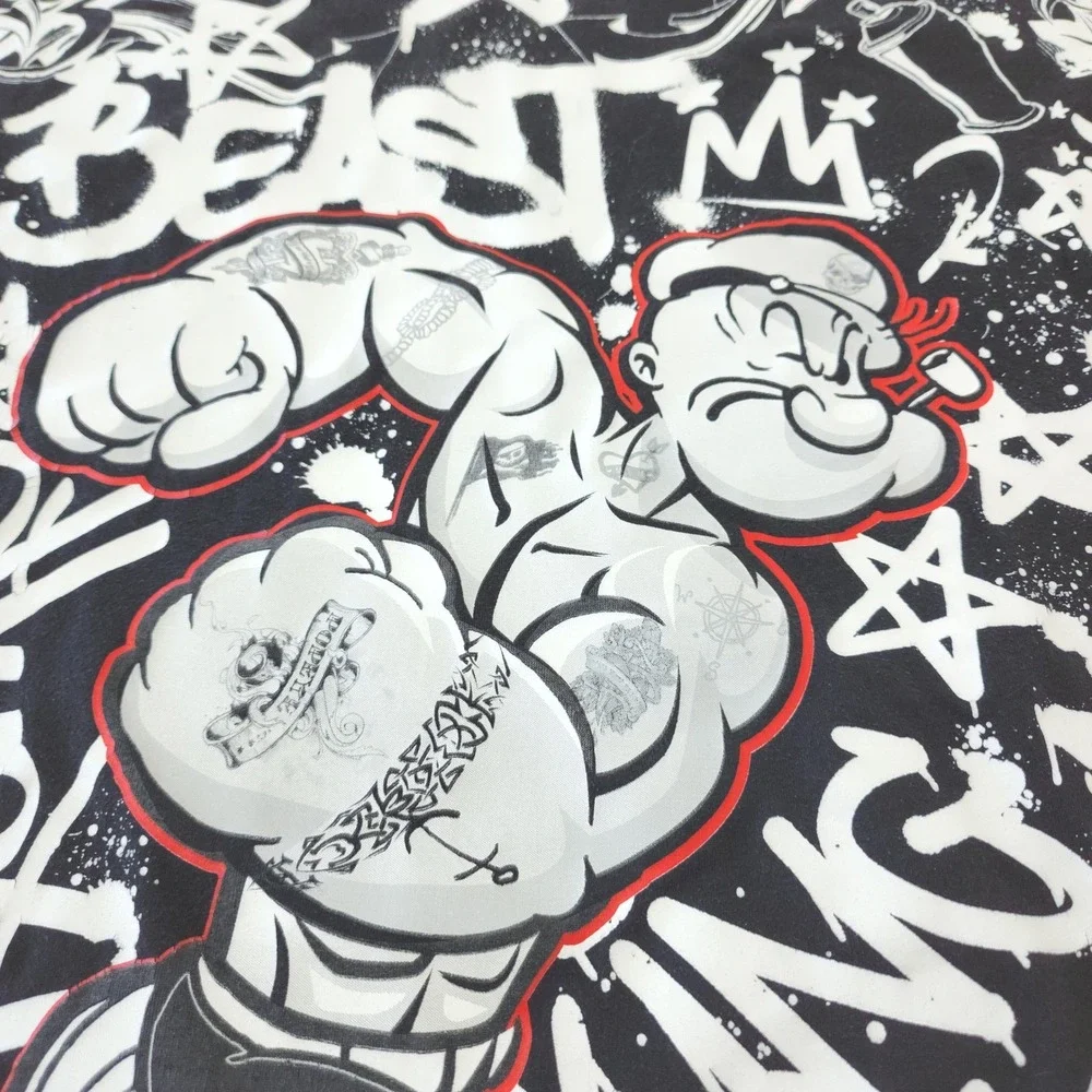 Dr Popeye Graffiti Graphic T-Shirt Men's Tattooed Popeye Beast King 3XL